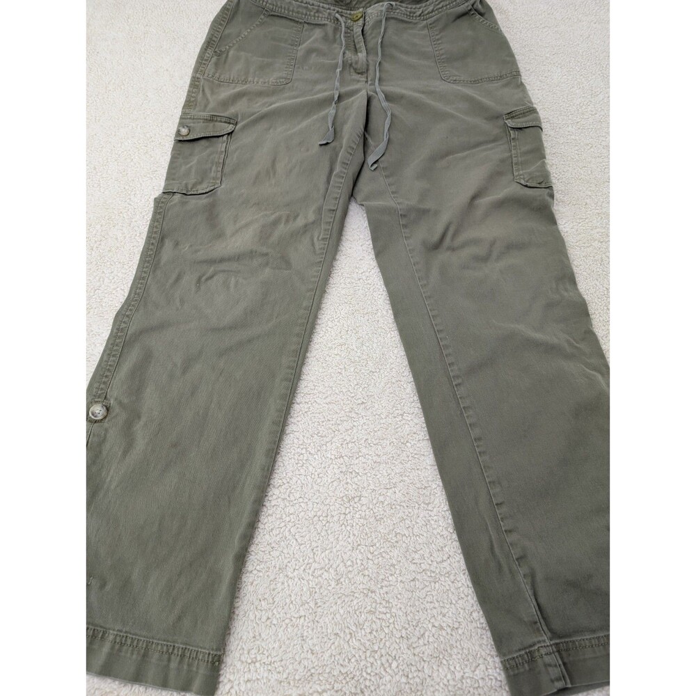 Vintage LL Bean Cargo Pants 14T Army Green Adjustable Length Streetwear 35x32